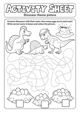 Activity Sheet Dinosaur Theme 2