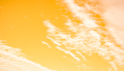white clouds with orange sky, infrared filter