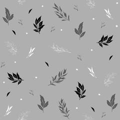 Seamless floral pattern with creative decorative flowers. Cute small colorful flowers, berries, grass and leaves. White background. Vector texture for fashion prints. Great for fabric, textile, cards.