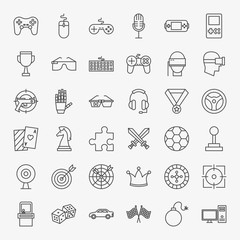 Cyber Sport Line Icons Set