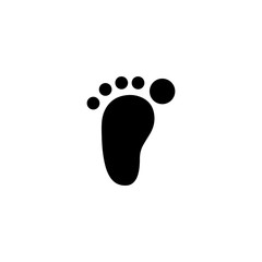 Foot vector icon, flat design best vector icon. Human footprint icon isolated on white background - Vector