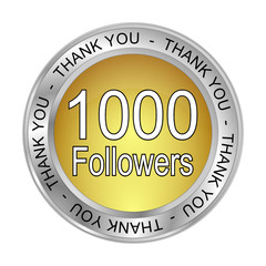 1000 Followers Thank you - 3D illustration