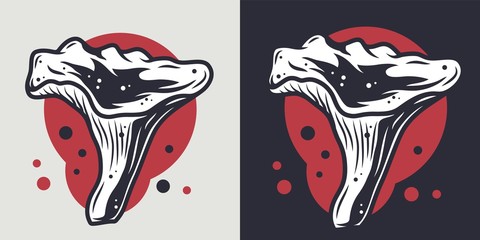 Autumn chanterelle mushroom picking vegan menu set