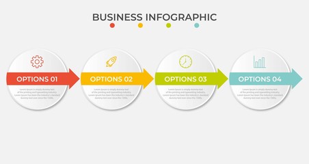 Presentation business infographic template with 4 options