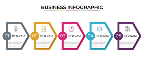 Presentation business infographic template with 5 options