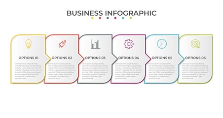 Presentation business infographic template with 6 options