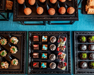 different types of sweets on a tray