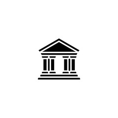 City hall icon. Bank icon. Courthouse, greek architecture, library, church, government. Columns and pillars. Trendy Flat style for graphic design, Web site, UI. EPS10.