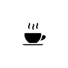 Coffee cup icon. Coffee Cup Icon On Black Background. Black Flat Style Vector Illustration. - Vector