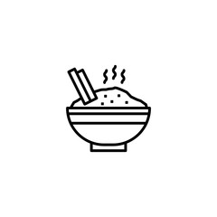 Rice icon. plate of food. Japanese food rice icon. Trendy Flat style for graphic design, Web site, UI. EPS10. Vector illustration