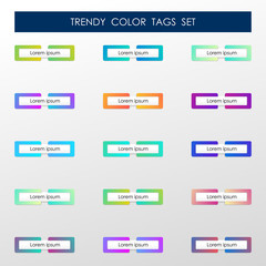 Abstract gradient tags set of tech style artwork badge design. illustration vector eps10