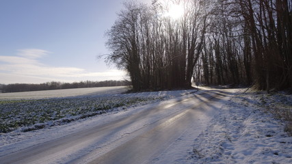 Obraz premium vue de campagne en hiver
