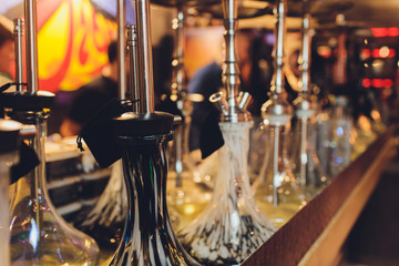The hookah on the bar counter in a cafe. © Евгений Вершинин