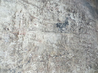 ancient grey cave wall with paintings - background