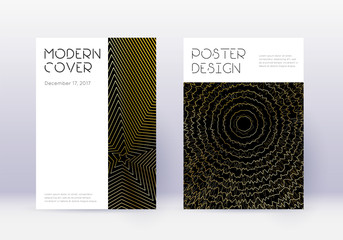 Minimal cover design template set. Gold abstract l