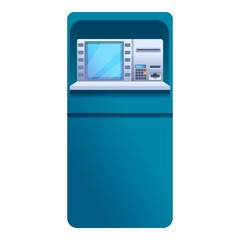 Atm icon. Cartoon of atm vector icon for web design isolated on white background