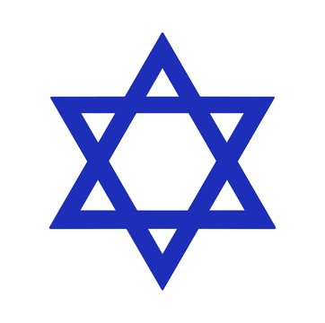 Jewish Star Of David  Blue Symbol 