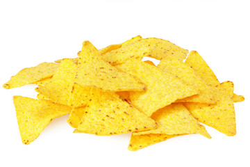 Fototapeta premium corn chips nachos isolated on white background