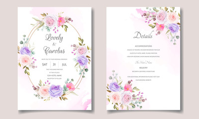 Beautiful spring floral wedding invitation card