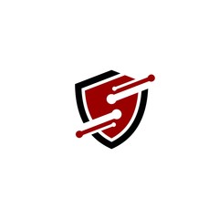 S logo with a shield icon vector