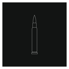 pistol bullet, vector on white background