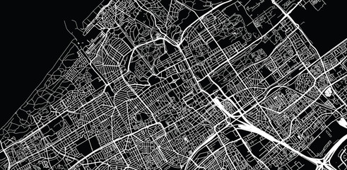 Urban vector city map of The Hague, The Netherlands