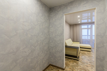 Russia, Moscow- December 05, 2019: interior room apartment modern bright cozy atmosphere. general cleaning, home decoration, preparation of house for sale