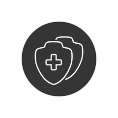 Medical Shield Line Icon shield flat health cross medical