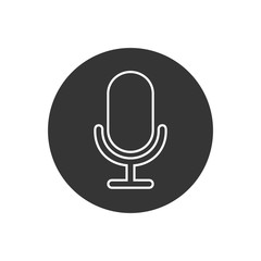 Mic line icon vector. mic vector graphic illustration