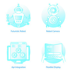 Robotic Intelligence Flat Rounded Icons 