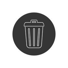 Trash line icon in trendy flat design. Vector