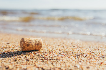 Cork from a bottle thrown ashore - message about a shipwreck - adventure - a request for help SOS