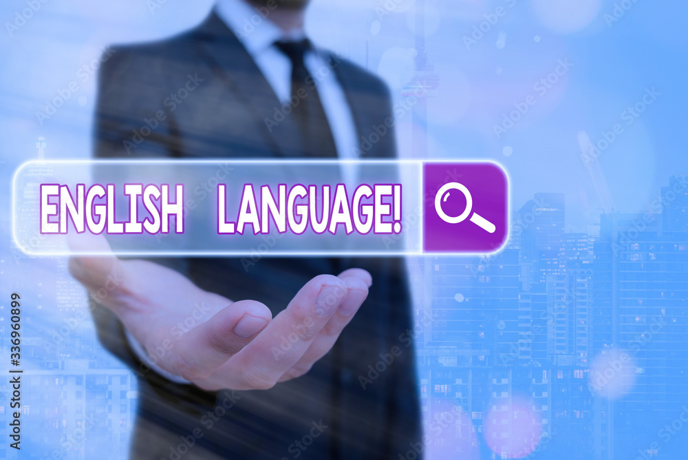 Poster conceptual hand writing showing english language. concept meaning third spoken native lang in world 