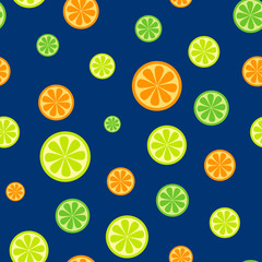 Simple seamless pattern with citrus fruits