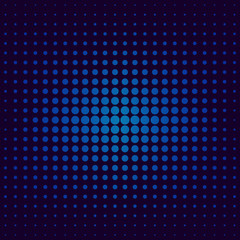 Halftone gradient pattern. Halftone dots colorful texture for your design. Abstract neon dark blue background. Vector illustration