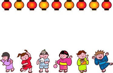 Fototapeta premium お祭りキッズフレーム