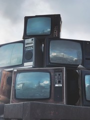 old tv in the city