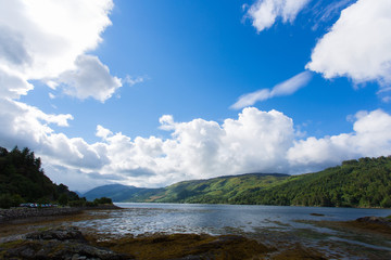 Fototapeta na wymiar Loch Duich from Eilean Donan