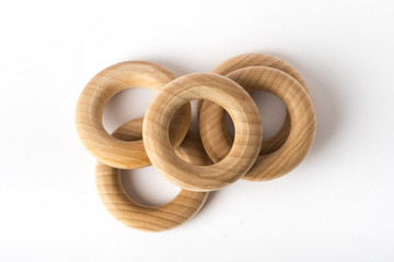 Wooden ring for children, teether, wooden eco toy