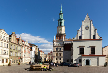 Fototapeta na wymiar Weighing house and Town Hall in Old Market Square, Poznan