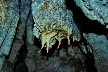 Cave speleothems in the underground world