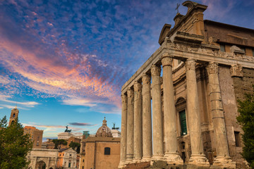 Obraz premium Architecture of the Roman Forum in Rome, Italy