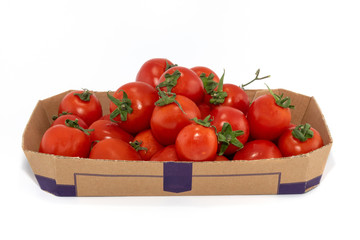 cherry tomato white background in the box