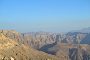 Fototapeta na wymiar mountains in the mountains from Jaba Jais, Was Al Khaima, UAE