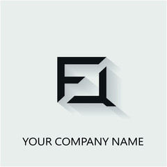 Initial based clean and minimal Logo. FQ QF F Q letters. Universal elegant luxury alphabet vector design.Abstract letter FQ logo. minimalism creative shapes