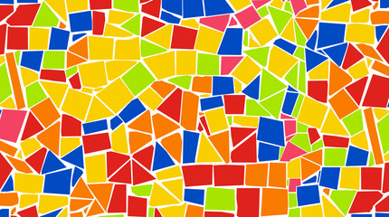 Gaudi style broken tiles colorful mosaic background. Very large size pattern design for banner, poster, card, postcard, cover, business card.