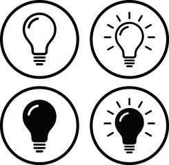 電球のアイコンのセット／ビジネス／アイデア／ひらめき