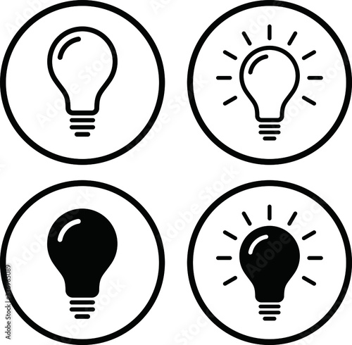 電球のアイコンのセット ビジネス アイデア ひらめき Bulb Canvas Print Bu Yugoro 電球のアイコンのセット ビジネス アイデア ひらめき Bulb Canvas Print Bu Yugoro
