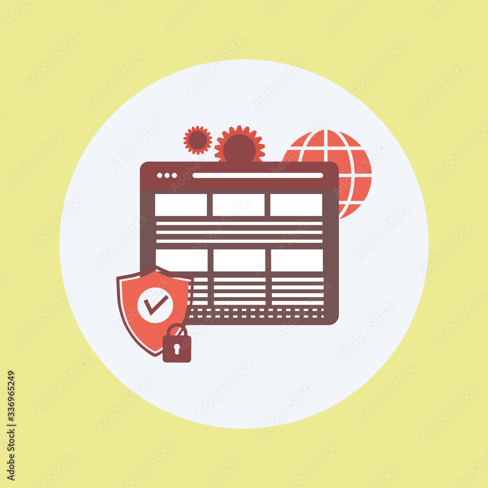 Aufkleber internet security landing web page