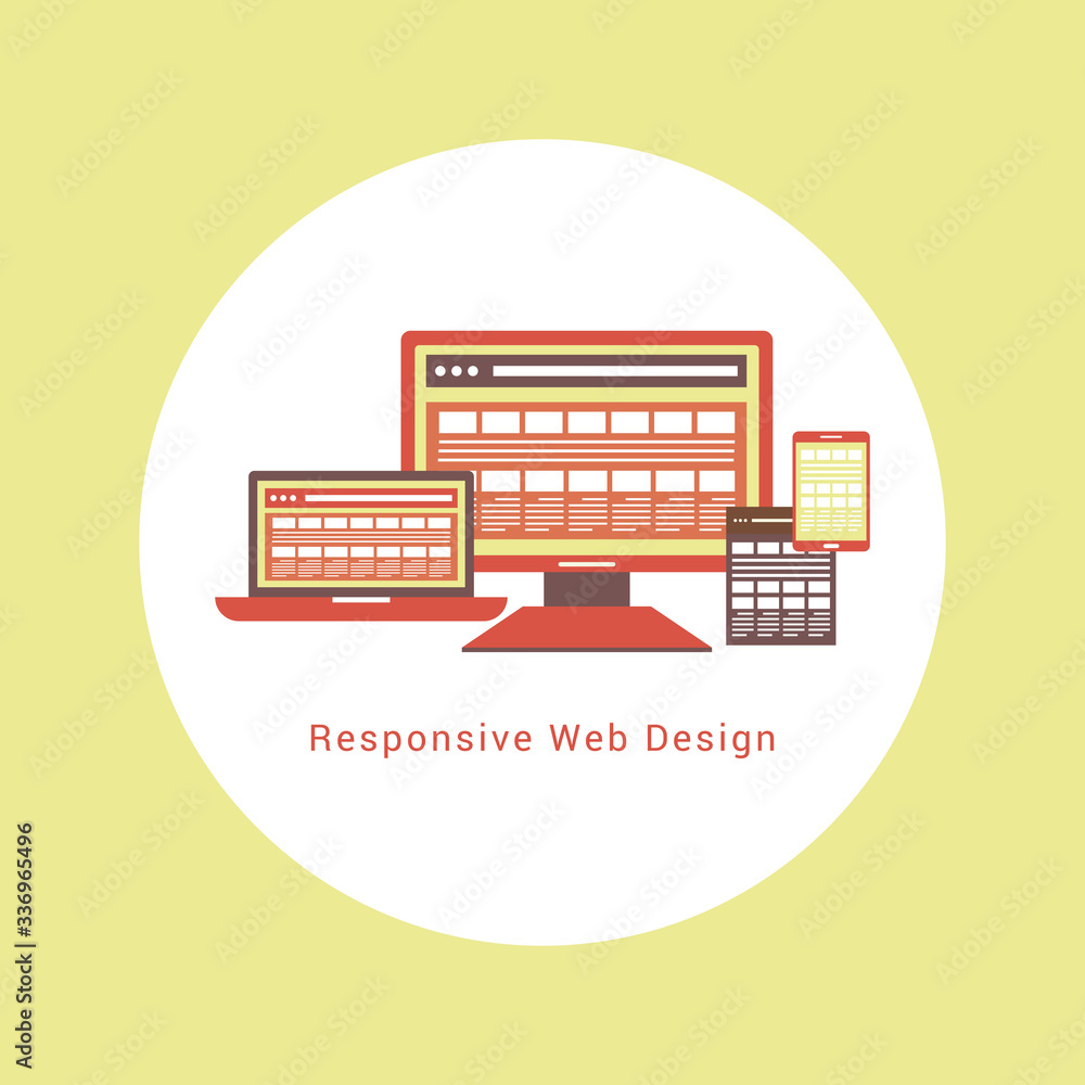 Poster responsive web design concept